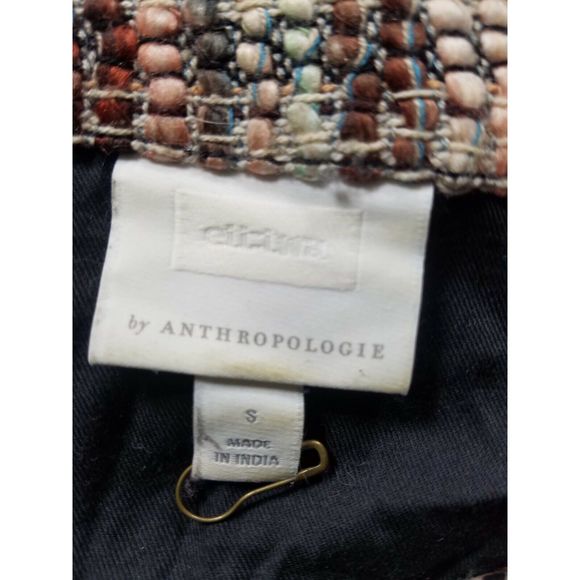 Anthropologie Fringe Tweed Snap Front Jacket - Picture 4 of 7